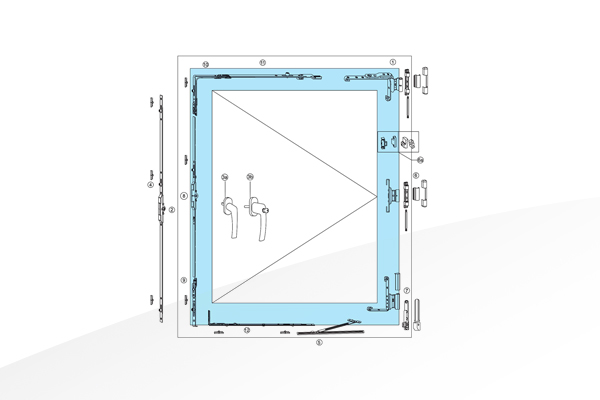 Hardware for UPVC inward open window