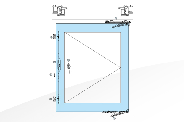塑钢内平开窗五金系统